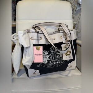NWT Juicy Couture Liquorice Black Daydreamer Classic Scottie Dogs Tote Purse